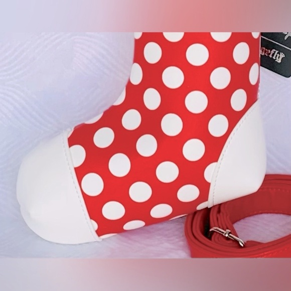 SALE - Loungefly Disney Minnie Mouse Christmas Holiday Stocking Crossbody Bag - Picture 3 of 14